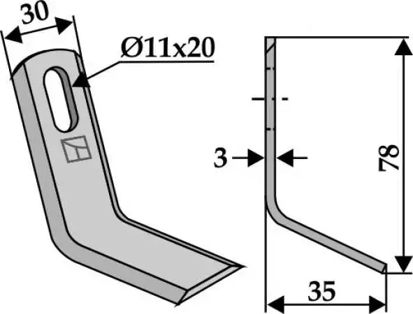 Y-Messer 78x30mm